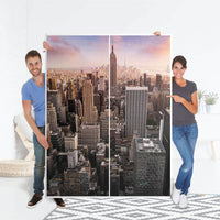 Möbel Klebefolie Big Apple - IKEA Pax Schrank 201 cm Höhe - Schiebetür 75 cm - Folie