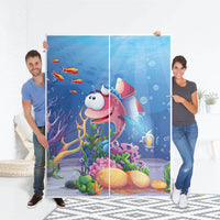 Möbel Klebefolie Bubbles - IKEA Pax Schrank 201 cm Höhe - Schiebetür 75 cm - Folie