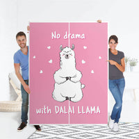 Möbel Klebefolie Dalai Llama - IKEA Pax Schrank 201 cm Höhe - Schiebetür 75 cm - Folie