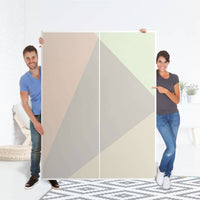 Möbel Klebefolie Pastell Geometrik - IKEA Pax Schrank 201 cm Höhe - Schiebetür 75 cm - Folie
