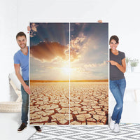 Möbel Klebefolie Savanne - IKEA Pax Schrank 201 cm Höhe - Schiebetür 75 cm - Folie