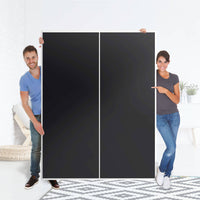 Möbel Klebefolie Schwarz - IKEA Pax Schrank 201 cm Höhe - Schiebetür 75 cm - Folie