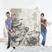 Möbel Klebefolie Styleful Vintage 1 - IKEA Pax Schrank 201 cm Höhe - Schiebetür 75 cm - Folie