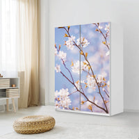 Möbel Klebefolie Apple Blossoms - IKEA Pax Schrank 201 cm Höhe - Schiebetür 75 cm - Schlafzimmer