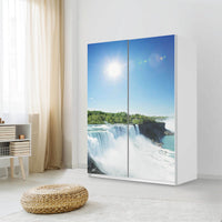 Möbel Klebefolie Niagara Falls - IKEA Pax Schrank 201 cm Höhe - Schiebetür 75 cm - Schlafzimmer