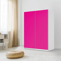 Möbel Klebefolie Pink Dark - IKEA Pax Schrank 201 cm Höhe - Schiebetür 75 cm - Schlafzimmer