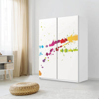 Möbel Klebefolie Splash 2 - IKEA Pax Schrank 201 cm Höhe - Schiebetür 75 cm - Schlafzimmer