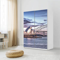 Möbel Klebefolie Sydney - IKEA Pax Schrank 201 cm Höhe - Schiebetür 75 cm - Schlafzimmer