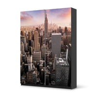 Möbel Klebefolie Big Apple - IKEA Pax Schrank 201 cm Höhe - Schiebetür 75 cm - schwarz