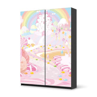 Möbel Klebefolie Candyland - IKEA Pax Schrank 201 cm Höhe - Schiebetür 75 cm - schwarz