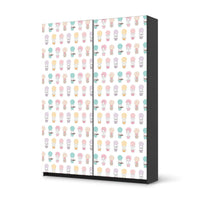 Möbel Klebefolie Flying Animals - IKEA Pax Schrank 201 cm Höhe - Schiebetür 75 cm - schwarz