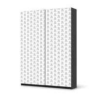Möbel Klebefolie Hoppel - IKEA Pax Schrank 201 cm Höhe - Schiebetür 75 cm - schwarz