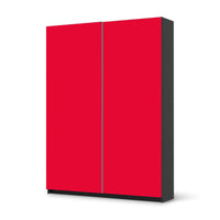 Möbel Klebefolie Rot Light - IKEA Pax Schrank 201 cm Höhe - Schiebetür 75 cm - schwarz