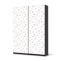 Möbel Klebefolie Sweet Dreams - IKEA Pax Schrank 201 cm Höhe - Schiebetür 75 cm - schwarz