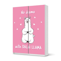 Möbel Klebefolie Dalai Llama - IKEA Pax Schrank 201 cm Höhe - Schiebetür 75 cm - weiss