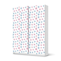 Möbel Klebefolie Eulenparty - IKEA Pax Schrank 201 cm Höhe - Schiebetür 75 cm - weiss