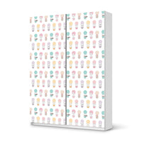 Möbel Klebefolie Flying Animals - IKEA Pax Schrank 201 cm Höhe - Schiebetür 75 cm - weiss