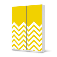 Möbel Klebefolie Gelbe Zacken - IKEA Pax Schrank 201 cm Höhe - Schiebetür 75 cm - weiss