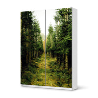 Möbel Klebefolie Green Alley - IKEA Pax Schrank 201 cm Höhe - Schiebetür 75 cm - weiss