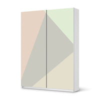 Möbel Klebefolie Pastell Geometrik - IKEA Pax Schrank 201 cm Höhe - Schiebetür 75 cm - weiss