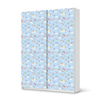 Möbel Klebefolie Rainbow Unicorn - IKEA Pax Schrank 201 cm Höhe - Schiebetür 75 cm - weiss