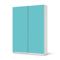 Möbel Klebefolie Türkisgrün Light - IKEA Pax Schrank 201 cm Höhe - Schiebetür 75 cm - weiss