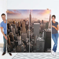 Möbel Klebefolie Big Apple - IKEA Pax Schrank 201 cm Höhe - Schiebetür - Folie