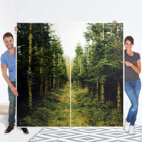 Möbel Klebefolie Green Alley - IKEA Pax Schrank 201 cm Höhe - Schiebetür - Folie