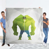 Möbel Klebefolie Mr. Green - IKEA Pax Schrank 201 cm Höhe - Schiebetür - Folie
