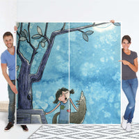 Möbel Klebefolie Nocturnal Pleasure - IKEA Pax Schrank 201 cm Höhe - Schiebetür - Folie