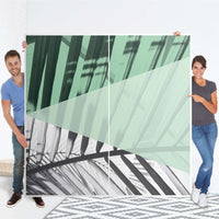 Möbel Klebefolie Palmen mint - IKEA Pax Schrank 201 cm Höhe - Schiebetür - Folie