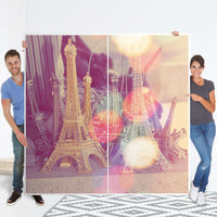 Möbel Klebefolie Paris - IKEA Pax Schrank 201 cm Höhe - Schiebetür - Folie