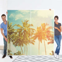 Möbel Klebefolie Sun Flair - IKEA Pax Schrank 201 cm Höhe - Schiebetür - Folie