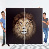 Möbel Klebefolie Wild Eyes - IKEA Pax Schrank 201 cm Höhe - Schiebetür - Folie