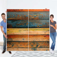 Möbel Klebefolie Wooden - IKEA Pax Schrank 201 cm Höhe - Schiebetür - Folie