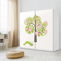 Möbel Klebefolie Blooming Tree - IKEA Pax Schrank 201 cm Höhe - Schiebetür - Kinderzimmer