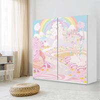 Möbel Klebefolie Candyland - IKEA Pax Schrank 201 cm Höhe - Schiebetür - Kinderzimmer