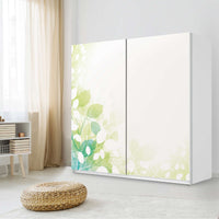 Möbel Klebefolie Flower Light - IKEA Pax Schrank 201 cm Höhe - Schiebetür - Schlafzimmer