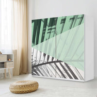 Möbel Klebefolie Palmen mint - IKEA Pax Schrank 201 cm Höhe - Schiebetür - Schlafzimmer
