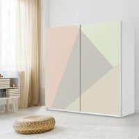 Möbel Klebefolie Pastell Geometrik - IKEA Pax Schrank 201 cm Höhe - Schiebetür - Schlafzimmer