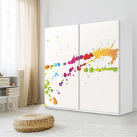 Möbel Klebefolie Splash 2 - IKEA Pax Schrank 201 cm Höhe - Schiebetür - Schlafzimmer
