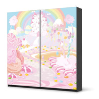 Möbel Klebefolie Candyland - IKEA Pax Schrank 201 cm Höhe - Schiebetür - schwarz