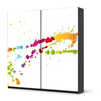 Möbel Klebefolie Splash 2 - IKEA Pax Schrank 201 cm Höhe - Schiebetür - schwarz