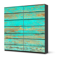 Möbel Klebefolie Wooden Aqua - IKEA Pax Schrank 201 cm Höhe - Schiebetür - schwarz