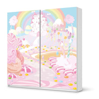 Möbel Klebefolie Candyland - IKEA Pax Schrank 201 cm Höhe - Schiebetür - weiss