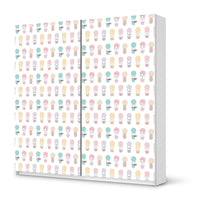Möbel Klebefolie Flying Animals - IKEA Pax Schrank 201 cm Höhe - Schiebetür - weiss