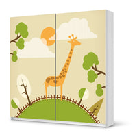 Möbel Klebefolie Mountain Giraffe - IKEA Pax Schrank 201 cm Höhe - Schiebetür - weiss