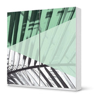 Möbel Klebefolie Palmen mint - IKEA Pax Schrank 201 cm Höhe - Schiebetür - weiss