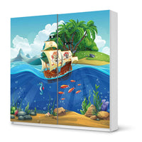 Möbel Klebefolie Pirates - IKEA Pax Schrank 201 cm Höhe - Schiebetür - weiss