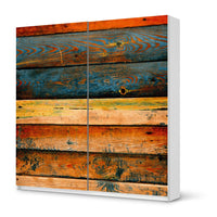 Möbel Klebefolie Wooden - IKEA Pax Schrank 201 cm Höhe - Schiebetür - weiss